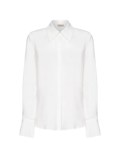 Blanca Vita Point-collar Long-sleeve Shirt In Neutral