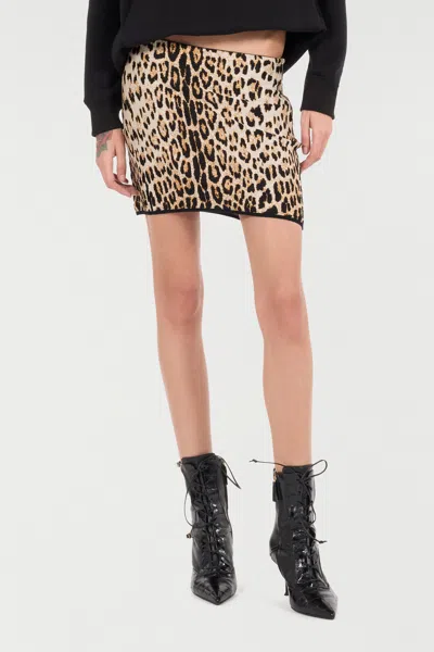 Roberto Cavalli Miniskirt With Jaguar Skin Print