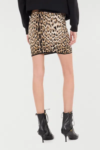Roberto Cavalli Miniskirt With Jaguar Skin Print
