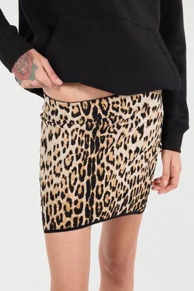 Roberto Cavalli Miniskirt With Jaguar Skin Print