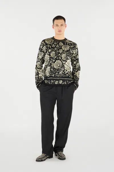Roberto Cavalli Floral-pattern Wool Sweater