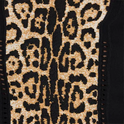 Roberto Cavalli Stretch Top With Jaguar Skin Insert