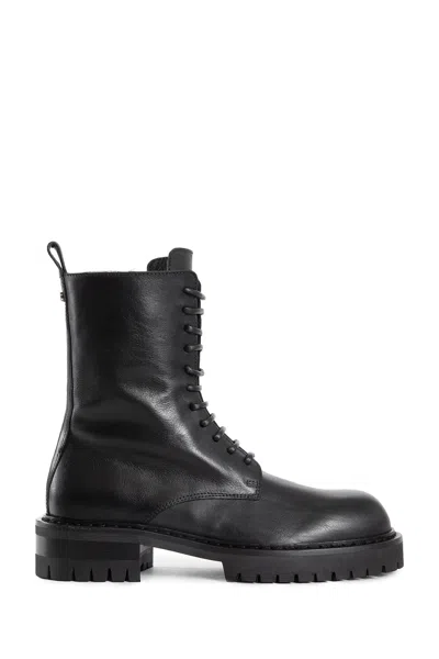 Ann Demeulemeester Skagi Ankle Boots In Grained Shiny Calfskin