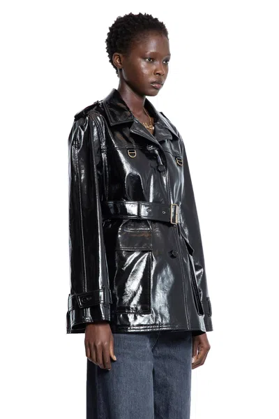 Chloé Belted Jacket In Shiny Coated Cotton