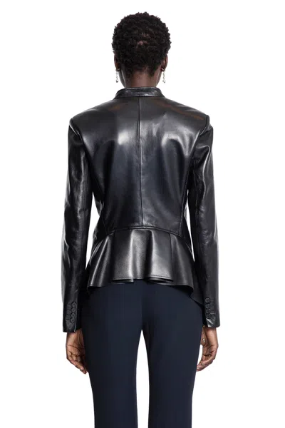 Alexander Mcqueen Peplum Tailored Leather Blazer