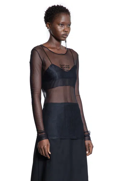 Ann Demeulemeester Fiene ''angel Divine'' Tulle Long Sleeve Top In Black