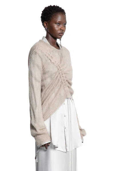 Ann Demeulemeester Zinaida Drawstring Sweater In Neutral