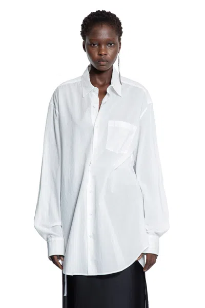 Ann Demeulemeester Elisabeth Long High Comfort Pocket Shirt In White
