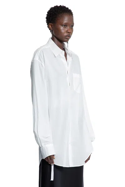 Ann Demeulemeester Elisabeth Long High Comfort Pocket Shirt In White