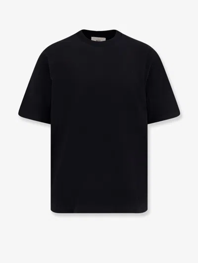Ami Alexandre Mattiussi Relaxed Fit Black T-shirt With Subtle Embroidery