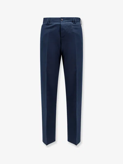 Pt Torino Reworked Michael Cotton And Linen Trousers In Blue