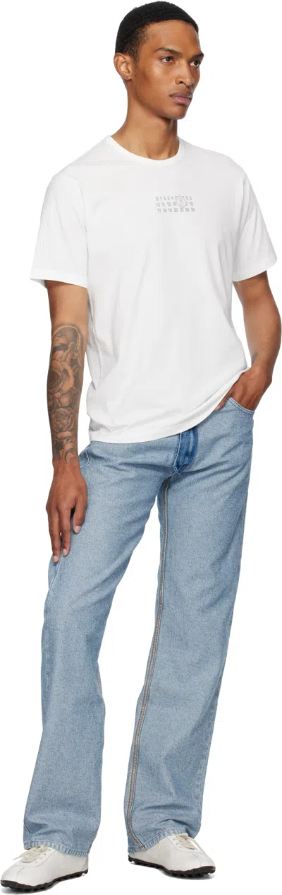 Mm6 Maison Margiela Cotton T-shirt With Number Graphics In White