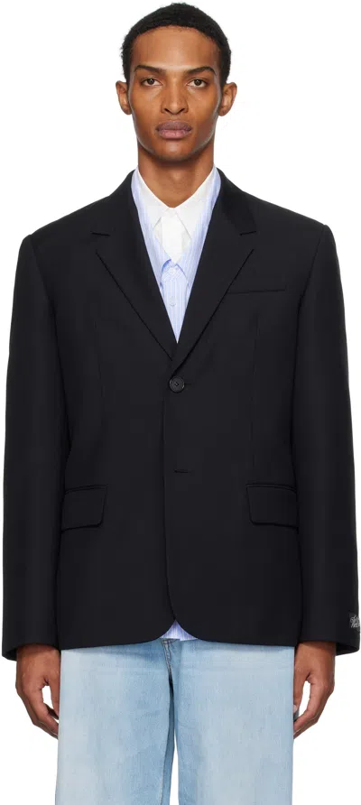 We11 Done Long-sleeved Suit Jacket In Black