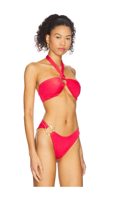 Cin Cin Locket Bandeau Bikini Top In Red
