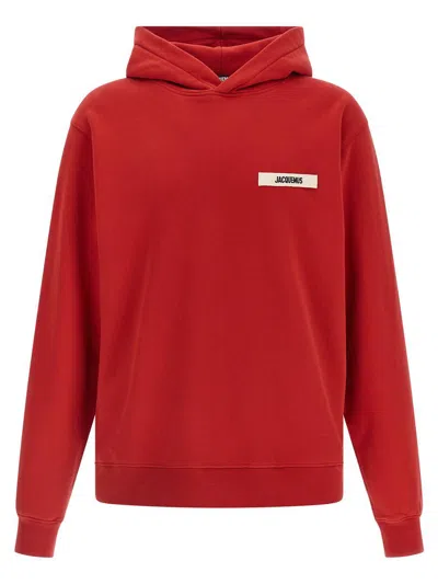 Jacquemus Le Hoodie Gros Grain Sweatshirt In Red
