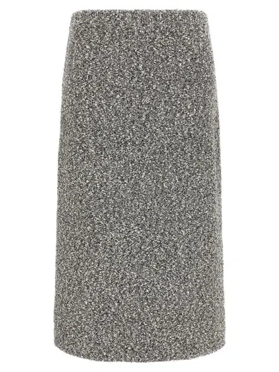 Tory Burch Tweed Skirt Skirts Black In Black