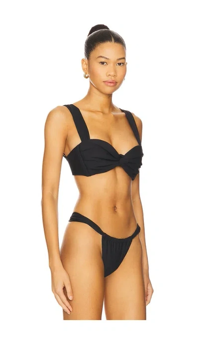 Montce Ribbon Hayden Bikini Top In Black