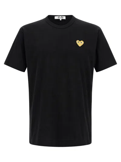 Comme Des Garçons Play Heart Of Gold T-shirt In Black