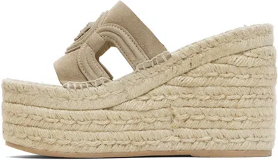 Versace Beige Medusa '95 Platform Espadrille Heeled Sandals