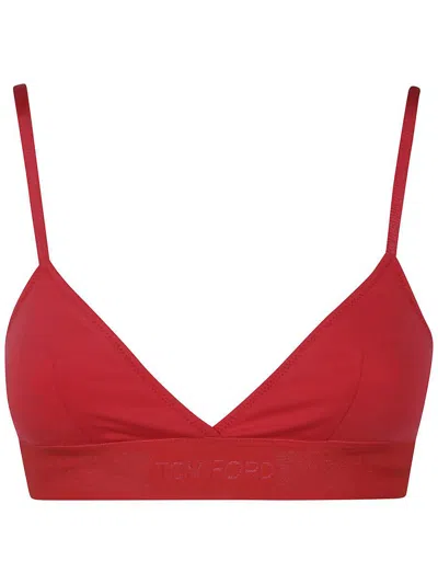Tom Ford Triangle-cup Bra In Red