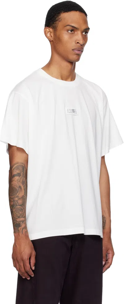 Mm6 Maison Margiela Cotton Crew-neck T-shirt With Numeric Signature Patch In White