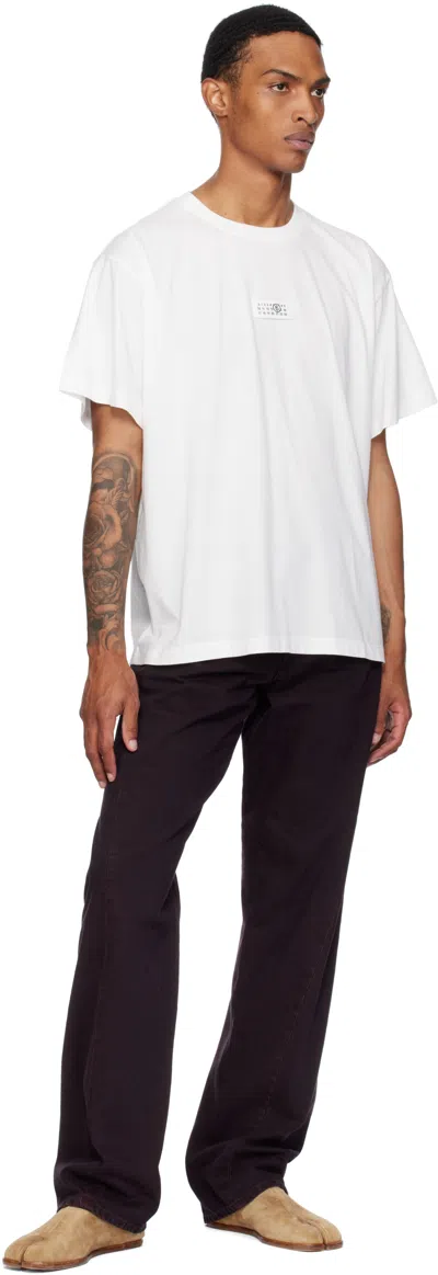 Mm6 Maison Margiela Cotton Crew-neck T-shirt With Numeric Signature Patch In White