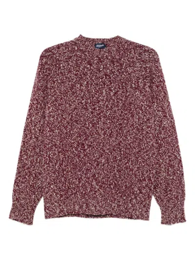Drumohr Grape-coloured Pattern Wool Sweater In Burgundy