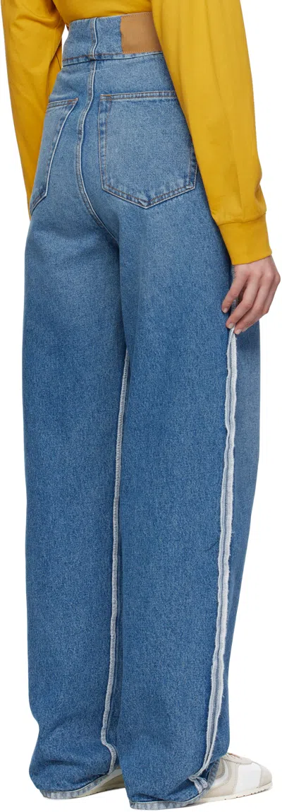 Mm6 Maison Margiela Blue Raw Edge Jeans