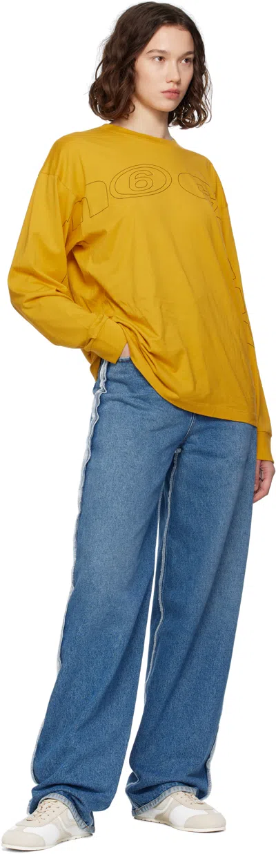 Mm6 Maison Margiela Blue Raw Edge Jeans