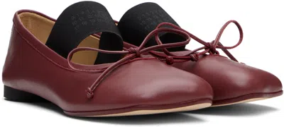 Mm6 Maison Margiela Burgundy Anatomic Numeric Ballerina Flats