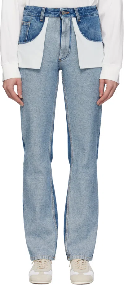 Mm6 Maison Margiela Blue Straight-leg Jeans