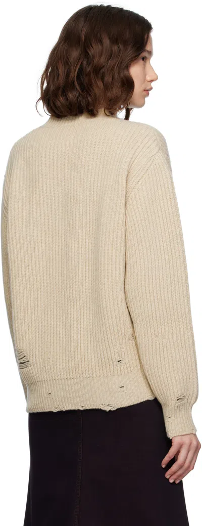 Mm6 Maison Margiela Beige Wool Sweater In Brown