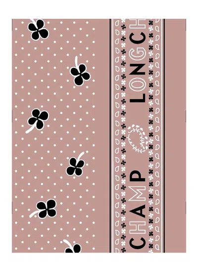 Longchamp Pink Printed Bandana Scarf In Pink