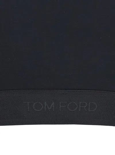 Tom Ford Logo Underband Bralette Bra In Blue