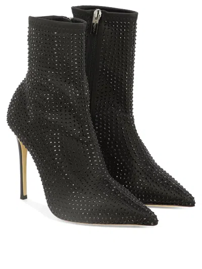 Ninalilou 105mm Crystal-embellished Pointed-toe Boots In Black