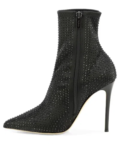 Ninalilou 105mm Crystal-embellished Pointed-toe Boots In Black