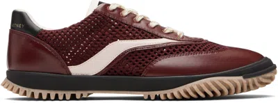 Stella Mccartney Burgundy S-wave Sport Mesh Paneled Sneakers