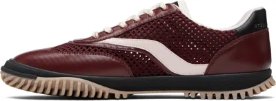 Stella Mccartney Burgundy S-wave Sport Mesh Paneled Sneakers
