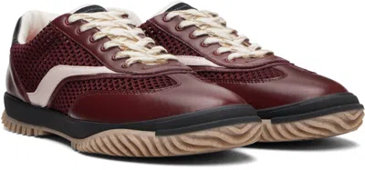 Stella Mccartney Burgundy S-wave Sport Mesh Paneled Sneakers