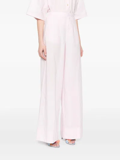 Forte Forte Bci Cotton Popline Essential Flared Pants In Pink