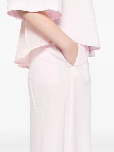 Forte Forte Bci Cotton Popline Essential Flared Pants In Pink