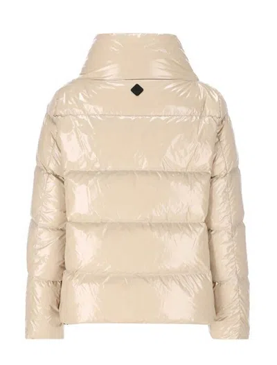 Herno Chantilly Short Lightweight Jacket With Glossy Finish In Neutral
