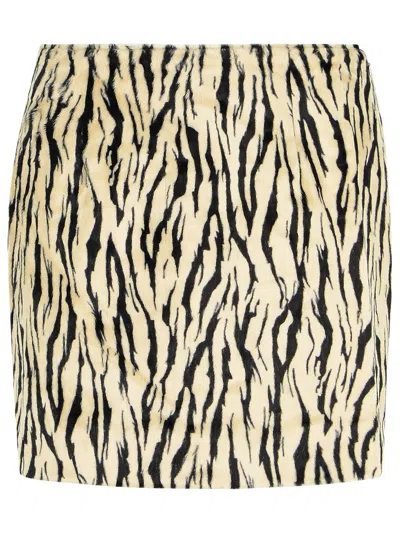 Rotate Birger Christensen Rotate Animal Print Textured Skirt With Form-fitting Design