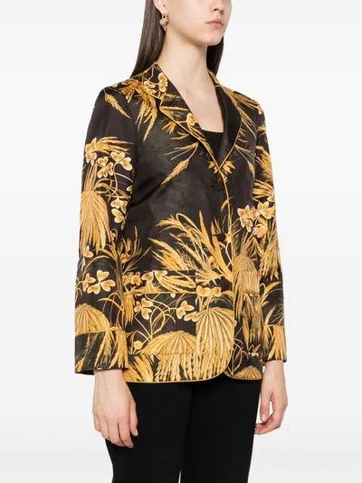 F.r.s . Printed Silk Shirt In Gold