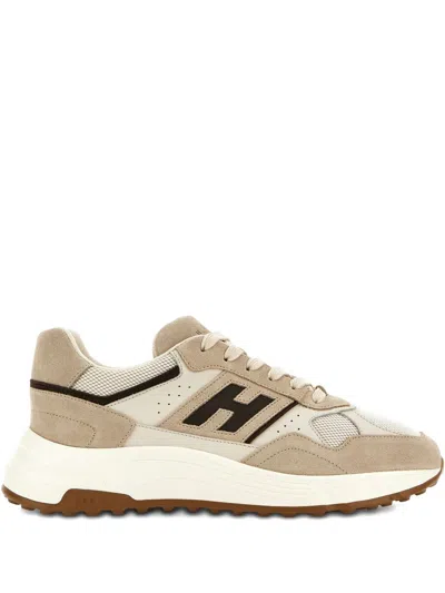 Hogan Pre Hyperlight Leather Sneakers In Neutral
