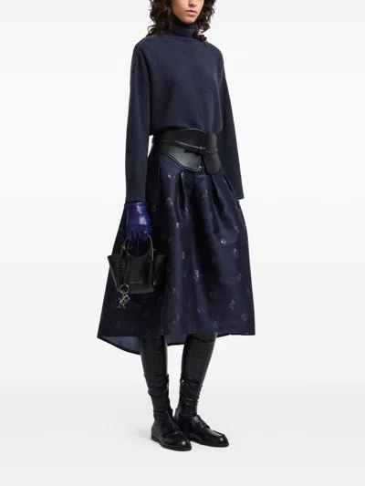 Emporio Armani Yak Wool Blend Sweater Woman In Blue