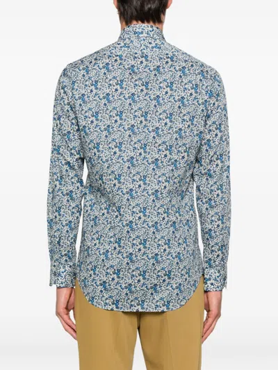 Paul Smith Printed Shirt In Blue