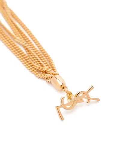 Saint Laurent Multi-chain Cassandre Bracelet In Gold