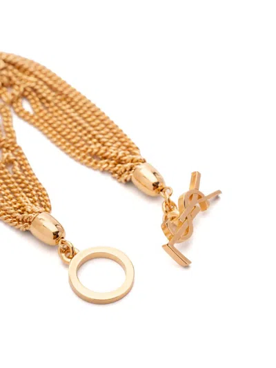 Saint Laurent Multi-chain Cassandre Bracelet In Gold