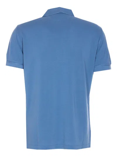 Tom Ford Lyocell Piquet Polo Shirt In Blue